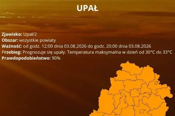 Ostrzeżenie przed upałem – drugi stopień zagrożenia w gminie Zgierz
