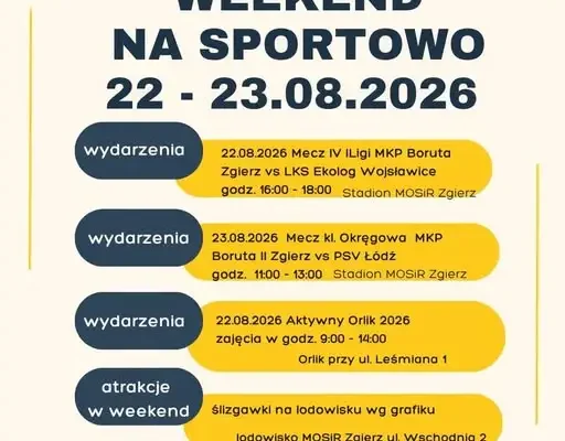 Weekend pełen sportu w Zgierzu: mecze, treningi i letnie atrakcje MOSiR