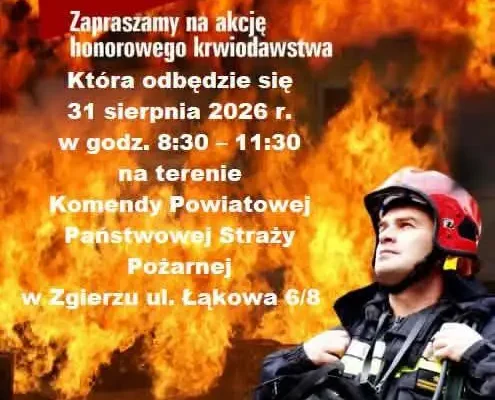 Strażacy z Zgierza zapraszają na akcję krwiodawstwa – 31 sierpnia