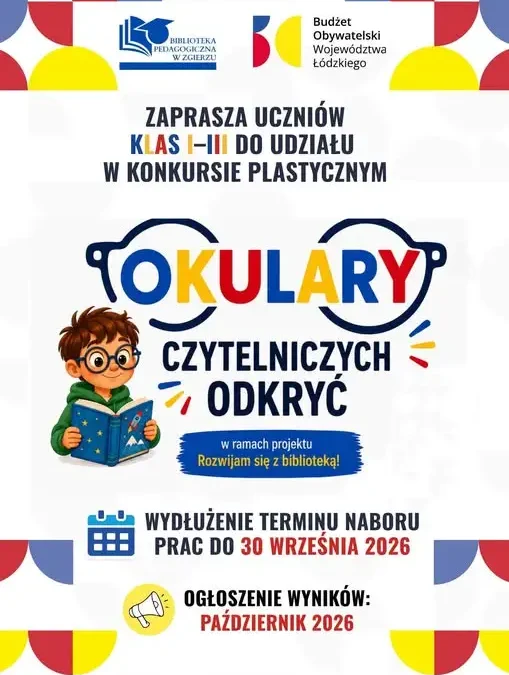Konkurs plastyczny „Okulary Czytelniczych Odkryć” – nowy termin nadsyłania prac