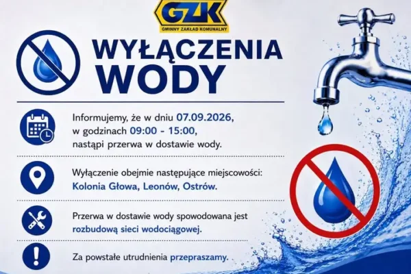 Planowane wyłączenia wody w gminie Zgierz – 7 września