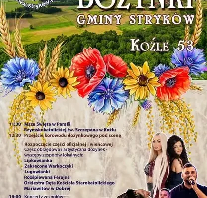 Dożynki Gminy Stryków w Koźlu – święto plonów z gwiazdami