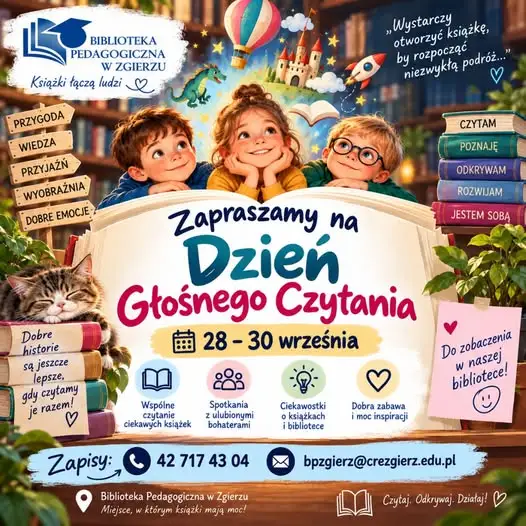 Dzień Głośnego Czytania w Bibliotece Pedagogicznej w Zgierzu