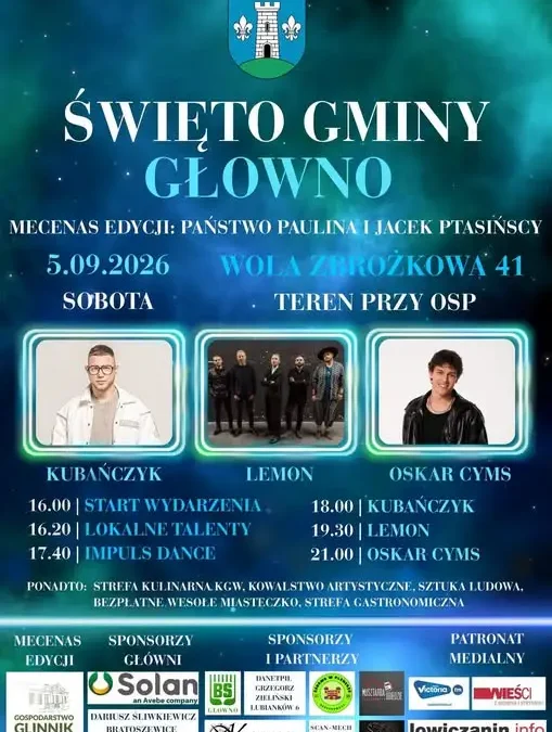 Święto Gminy Głowno: LemON, Kubańczyk i Oskar Cyms na scenie