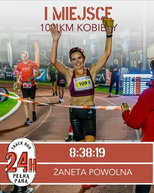 Żaneta Powolna pierwszą zwyciężczynią 100 km w biegu „24h Pełną Parą” w Wolsztynie
