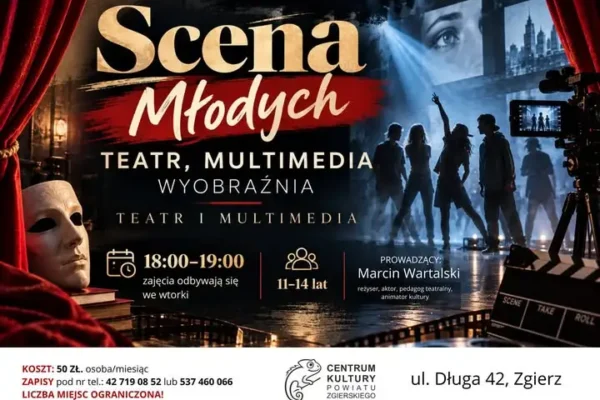 Warsztaty teatralne dla młodzieży w Centrum Kultury Powiatu Zgierskiego