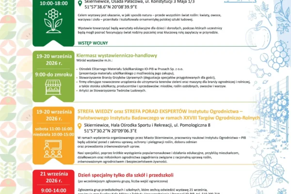 49. Skierniewickie Święto Kwiatów, Owoców i Warzyw – zaproszenie na wydarzenia