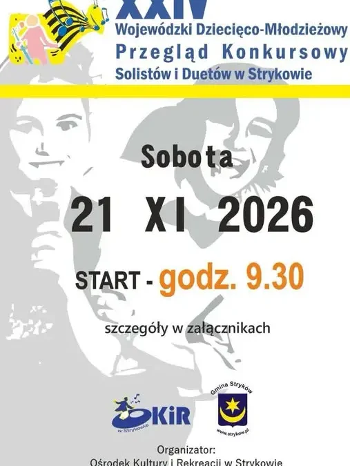 XXIX Wojewódzki Przegląd Wokalny w Strykowie – zgłoszenia do 13 listopada