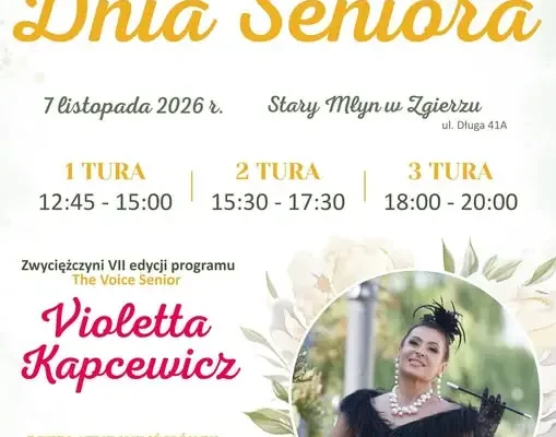 Dzień Seniora w Zgierzu: Violetta Kapcewicz wystąpi w Starym Młynie