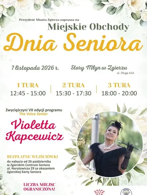 Dzień Seniora w Zgierzu: Violetta Kapcewicz wystąpi w Starym Młynie