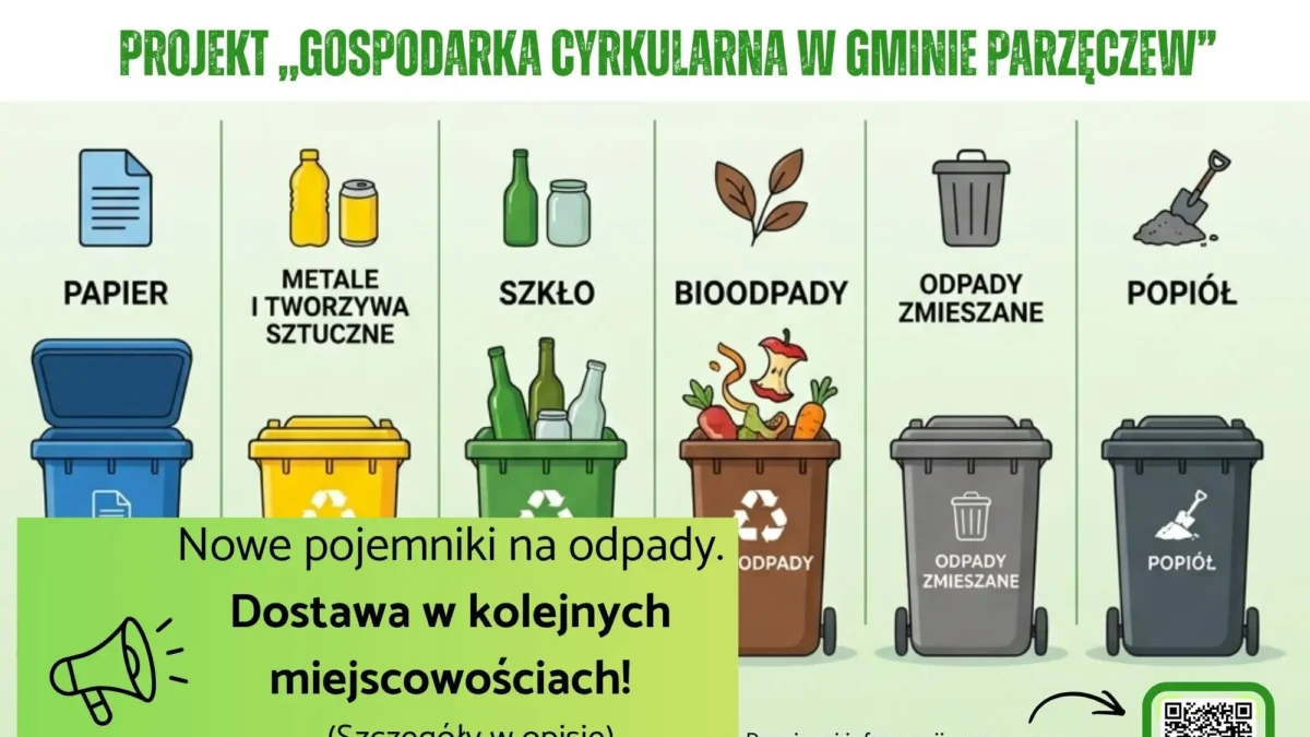 Nowe pojemniki na odpady w Gminie Parzęczew – harmonogram dostaw