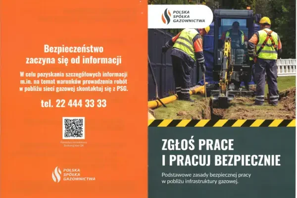 Roboty ziemne w pobliżu gazociągu? Najpierw zgłoś to PSG