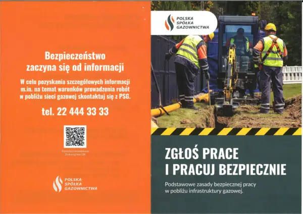 Roboty ziemne w pobliżu gazociągu? Najpierw zgłoś to PSG